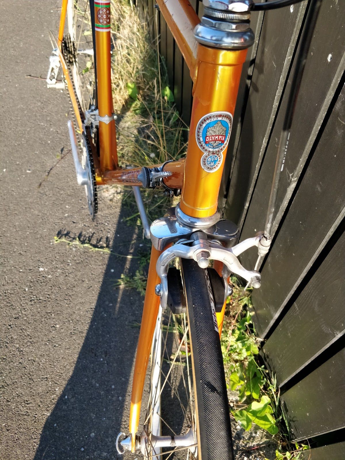 Olympia head badge and Universal front brake