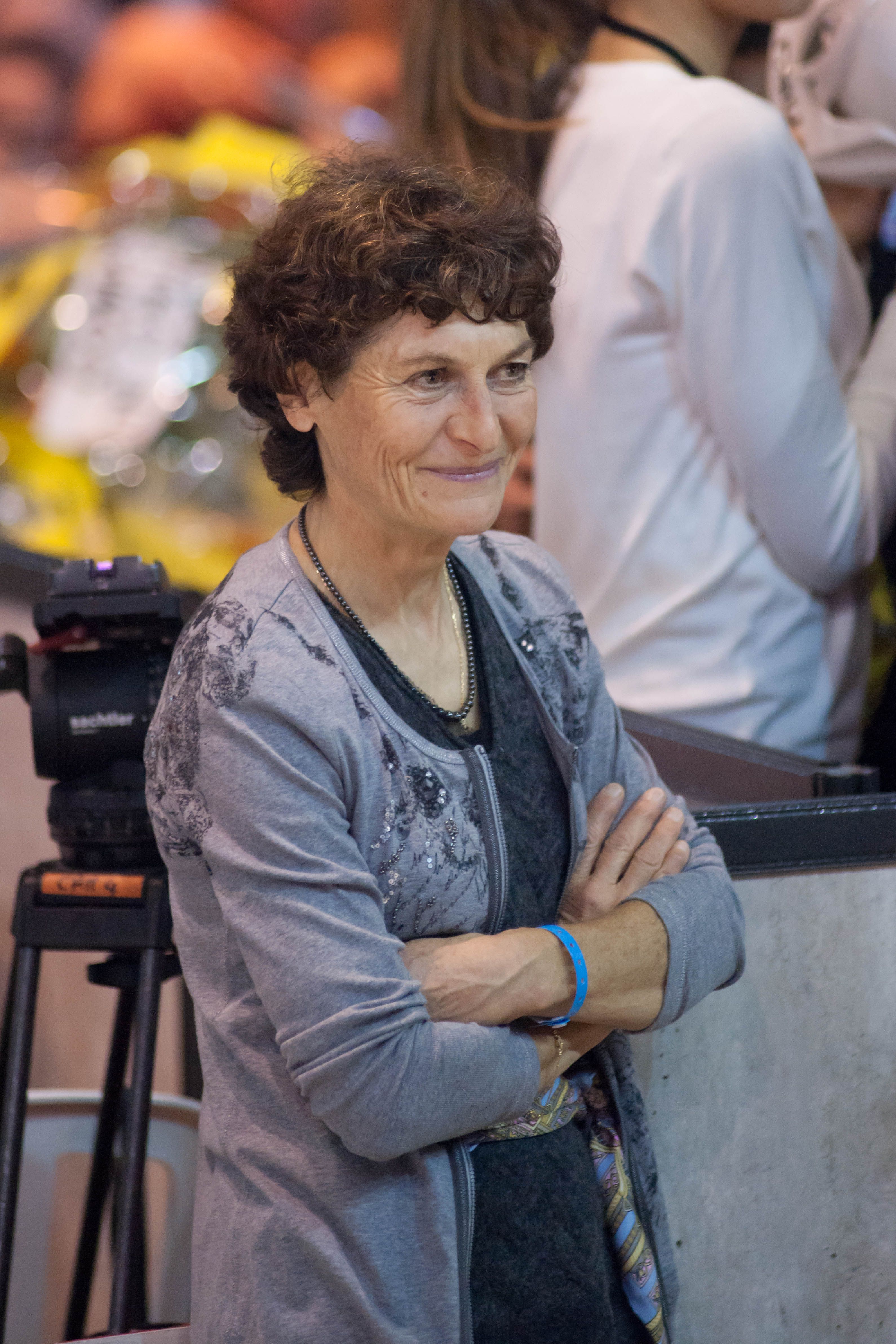 Jeannie Longo with a bicycle at the Grenoble Six Day in 2011