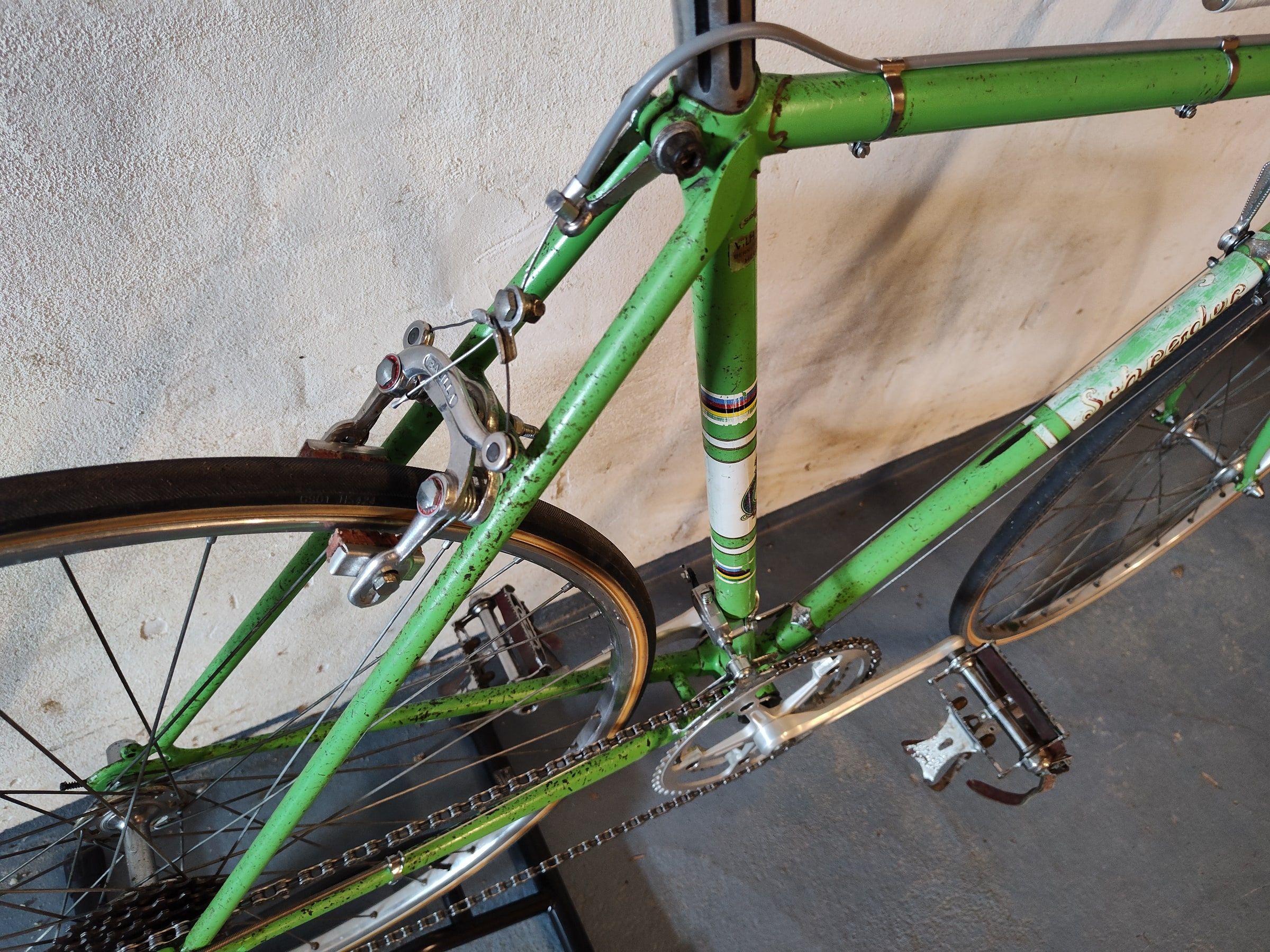 Balilla rear brake and lining on the Schrøder racing bicycle
