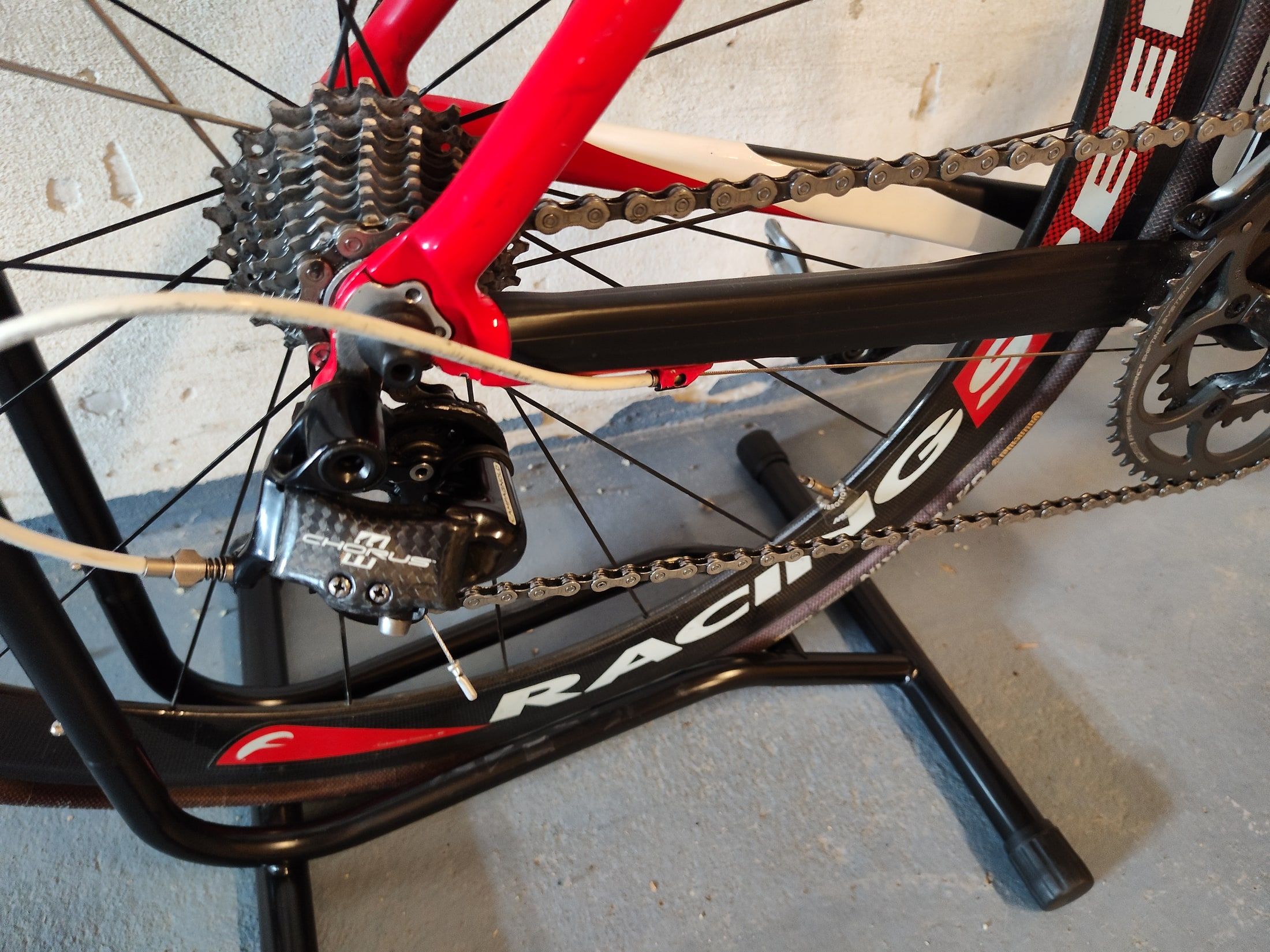 Campagnolo Chorus rear derailleur and cassette on the Scapin K6