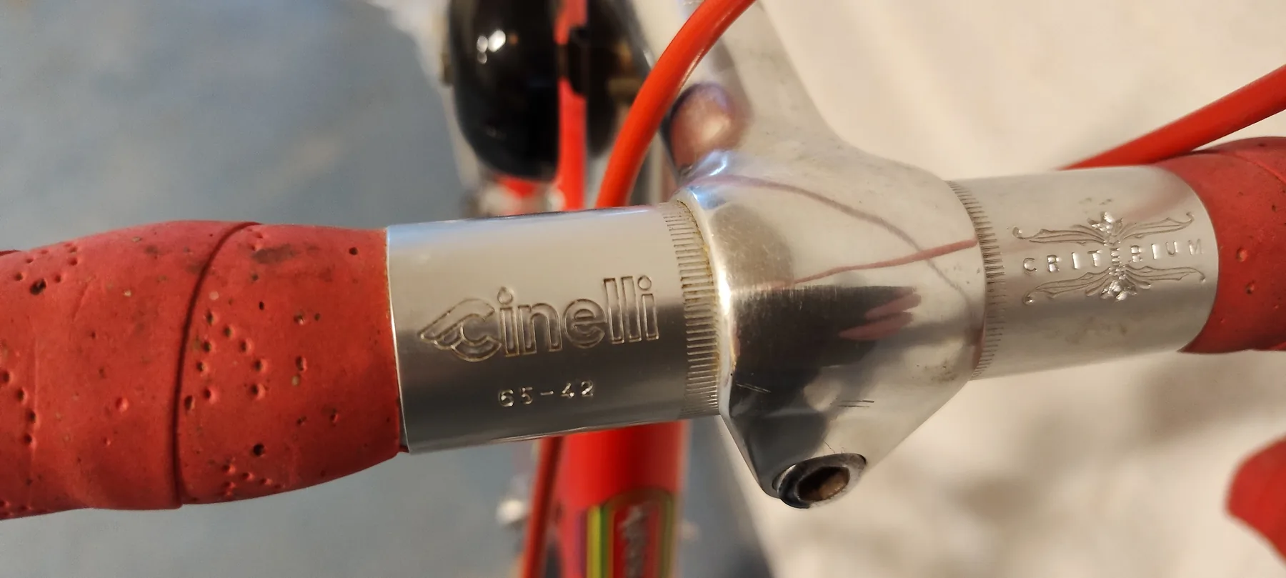 Cinelli Criterium 65-42-styr og frempind på Faggin-cyklen