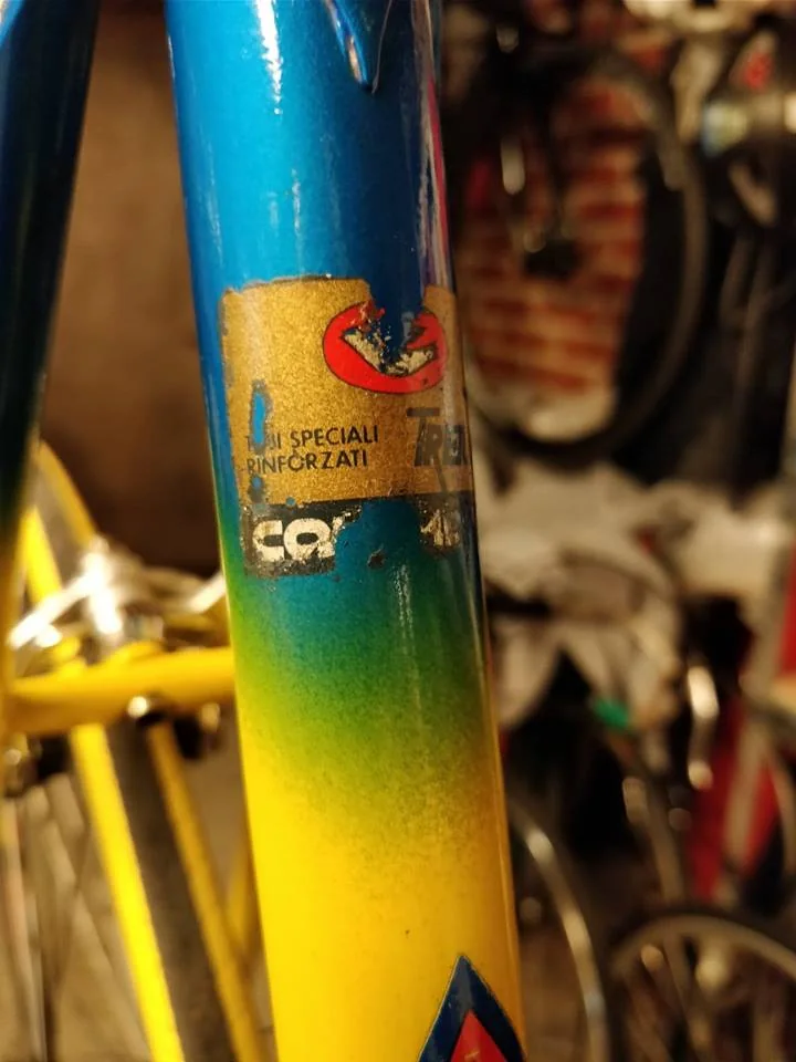 Worn Columbus SL tubing decal on the Rossin Record