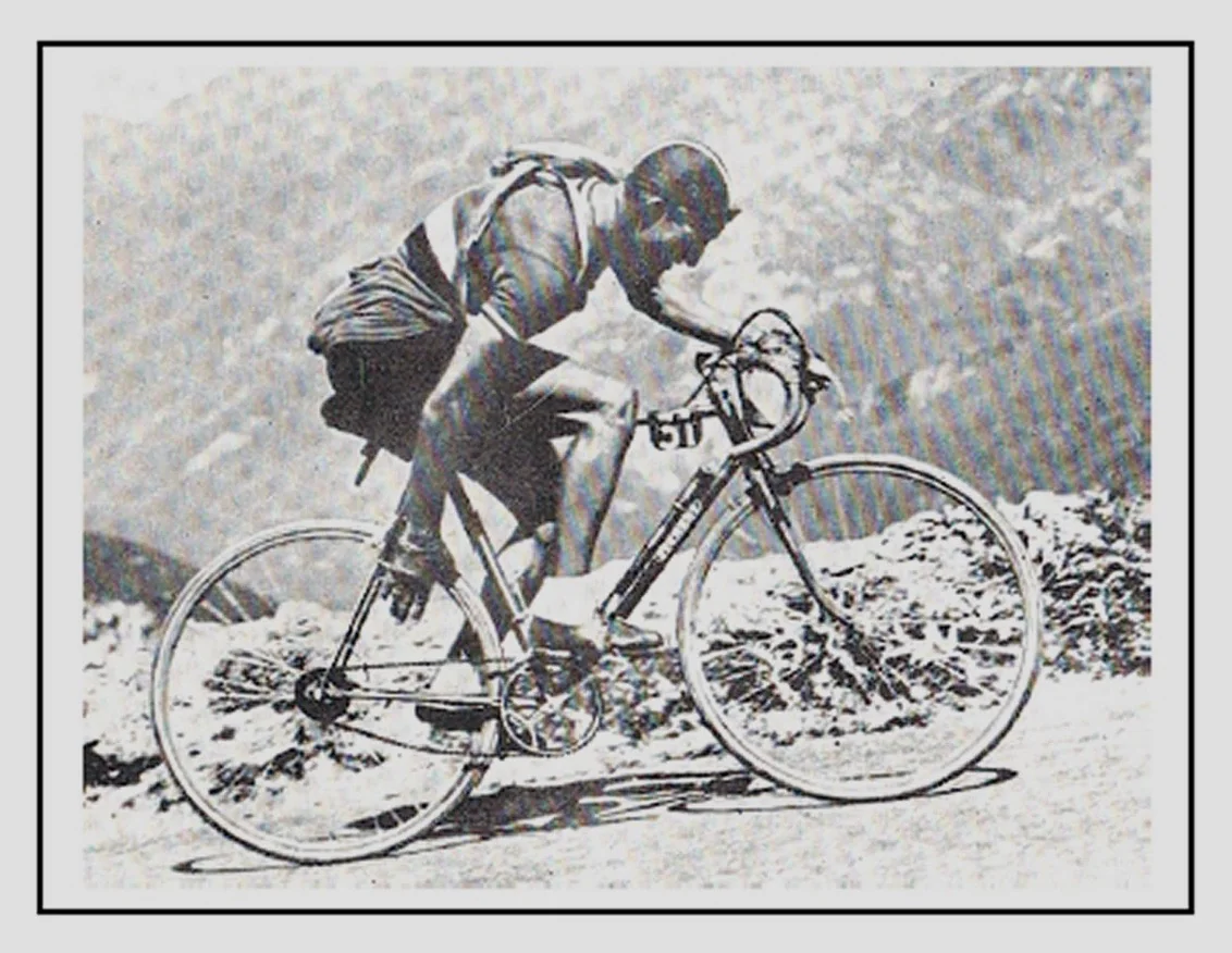 Rider reaching towards the levers